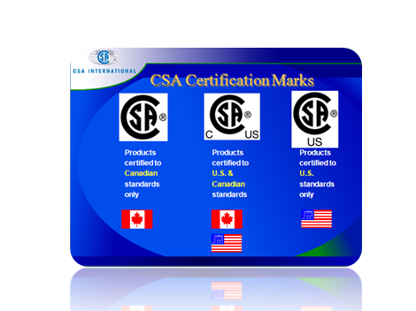 CSA标志对应国家地图图